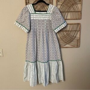 Vtg Tori Richard Golden Monarch Muumuu Dress Prairie Cottage Hawaiian M/L B35‎